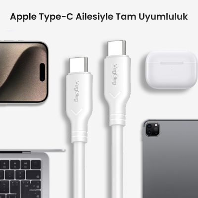 VegGieg 60W Type-C to Type-C Hızlı Şarj ve Data Kablosu 1.2 Metre - 4