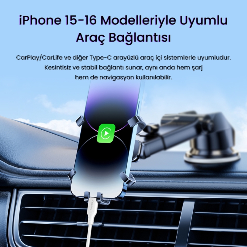 VegGieg 60W Type-C to Type-C Hızlı Şarj ve Data Kablosu 1.2 Metre - 4