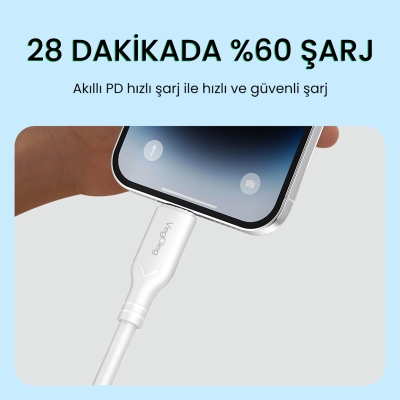 VegGieg 60W Type-C to Type-C Hızlı Şarj ve Data Kablosu 1.2 Metre - 5