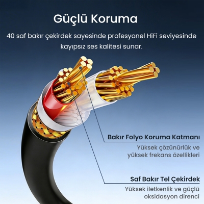 VegGieg 6.35mm to XLR Dişi Mikrofon Kablosu Hi-Fi Ses Kalitesi OFC Bakır Enstrüman Ses Kablosu 2 Metre - 4