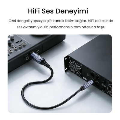 VegGieg 6.35mm to XLR Dişi Mikrofon Kablosu Hi-Fi Ses Kalitesi OFC Bakır Enstrüman Ses Kablosu 2 Metre - 5