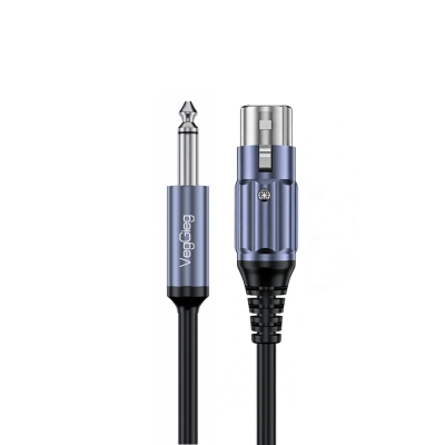 VegGieg 6.35mm to XLR Dişi Mikrofon Kablosu Hi-Fi Ses Kalitesi OFC Bakır Enstrüman Ses Kablosu 2 Metre - VegGieg