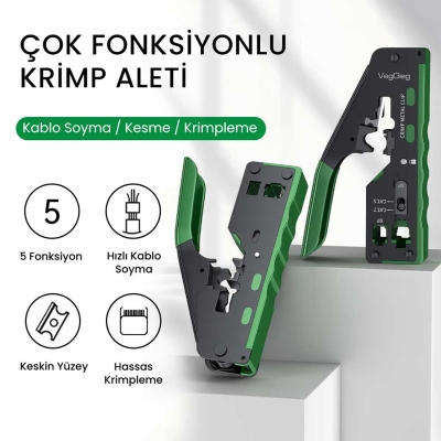 VegGieg 6P/8P Cat8 Cat7 Cat6 RJ45 Ethernet Jack Pensesi RJ11 RJ12 Telefon Kablosu Jak Kesme Soyma Sıkma Aleti - 2