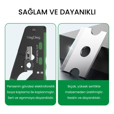 VegGieg 6P/8P Cat8 Cat7 Cat6 RJ45 Ethernet Jack Pensesi RJ11 RJ12 Telefon Kablosu Jak Kesme Soyma Sıkma Aleti - 7