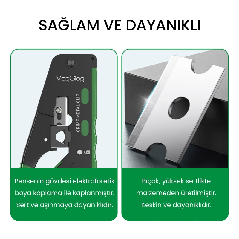VegGieg 6P/8P Cat8 Cat7 Cat6 RJ45 Ethernet Jack Pensesi RJ11 RJ12 Telefon Kablosu Jak Kesme Soyma Sıkma Aleti - 7