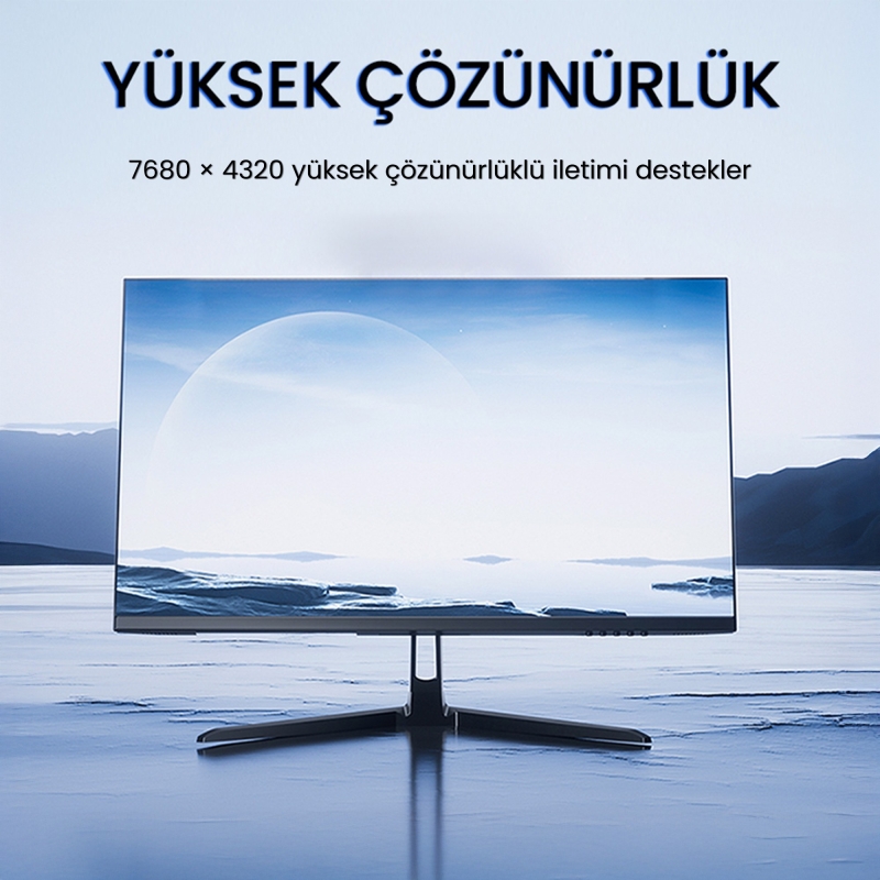 VegGieg 8K/60Hz 4K/144Hz/120Hz Type-C 3.1 to Displayport 1.4 Çift Yönlü Kablo 2 Metre - 4