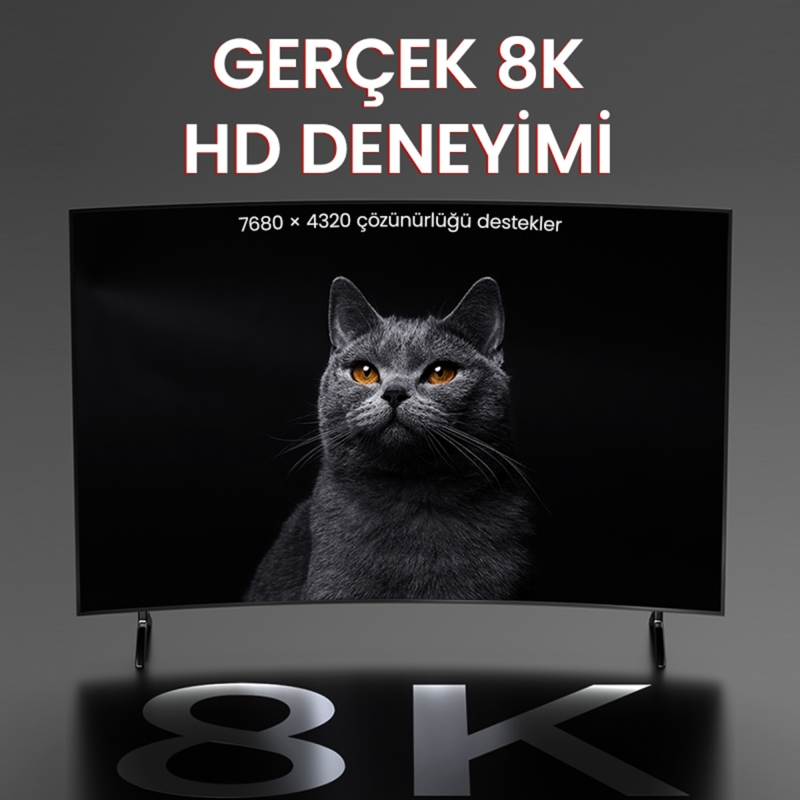 VegGieg 8K/60Hz 4K/165Hz 2K/240Hz DisplayPort 1.4 Kablo 2 Metre - 6