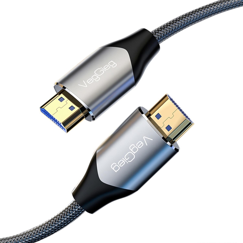 VegGieg 8K 60Hz 4K 120Hz 48 Gbps HDR ARC HDCP Örgülü HDMI 2.1 Kablo 1 Metre - 3