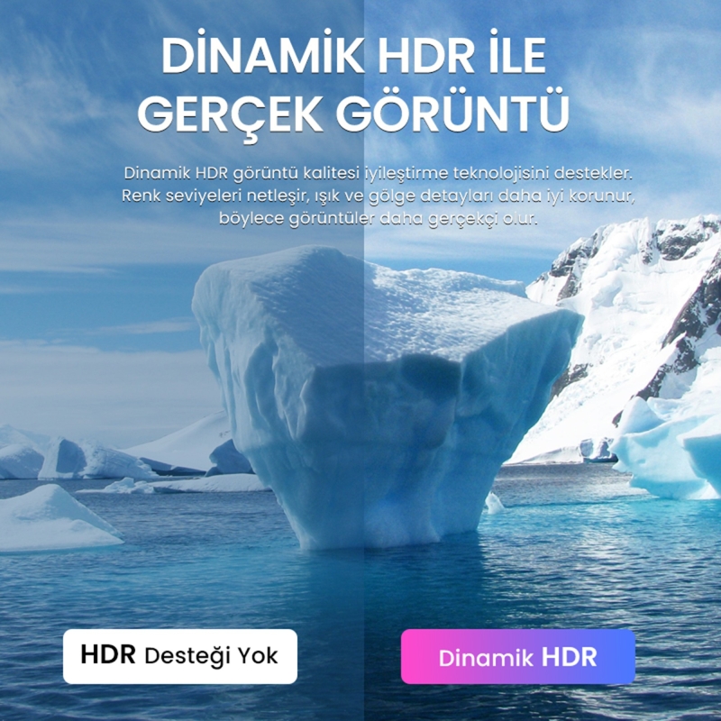 VegGieg 8K 60Hz 4K 120Hz 48 Gbps HDR ARC HDCP Örgülü HDMI 2.1 Kablo 1 Metre - 7
