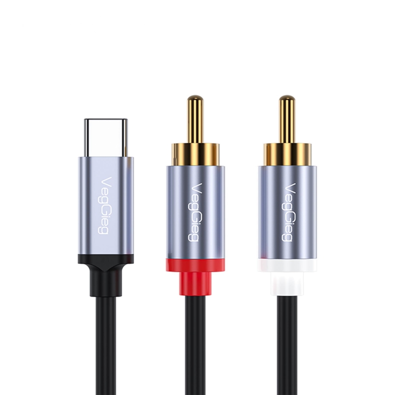 VegGieg USB Type-C to 2 RCA Ses Kablosu 1.5 Metre - 1