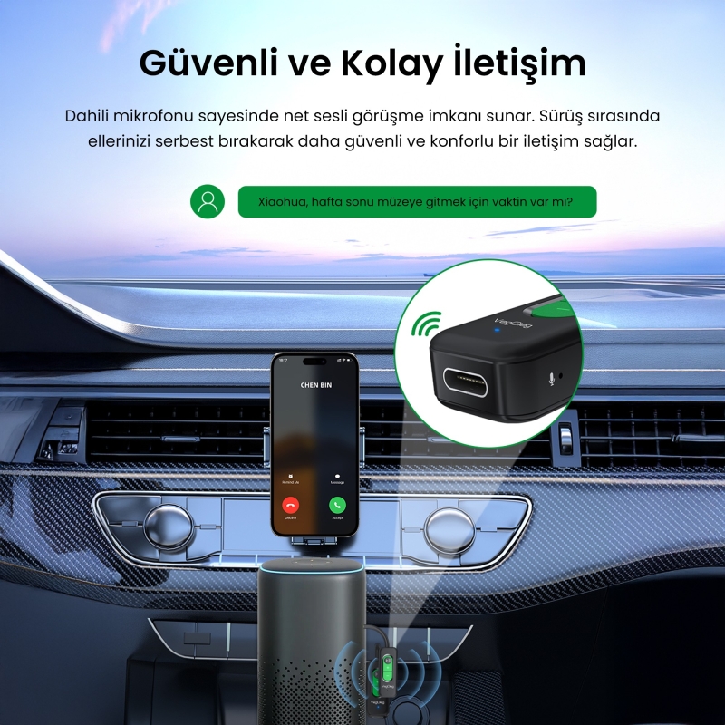VegGieg Aux Bluetooth 5.4 Transmitter & Receiver Kablosuz Ses Adaptörü - 3