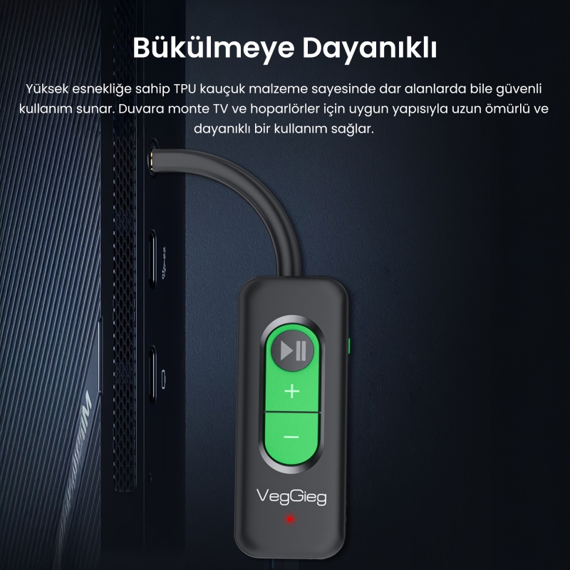 VegGieg Aux Bluetooth 5.4 Transmitter & Receiver Kablosuz Ses Adaptörü - 5