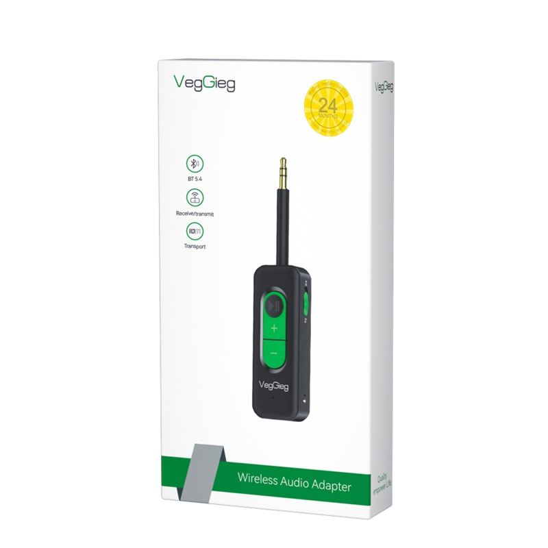 Veggieg Aux Bluetooth 5.4 Transmitter & Receiver Kablosuz Ses Adaptörü - 4