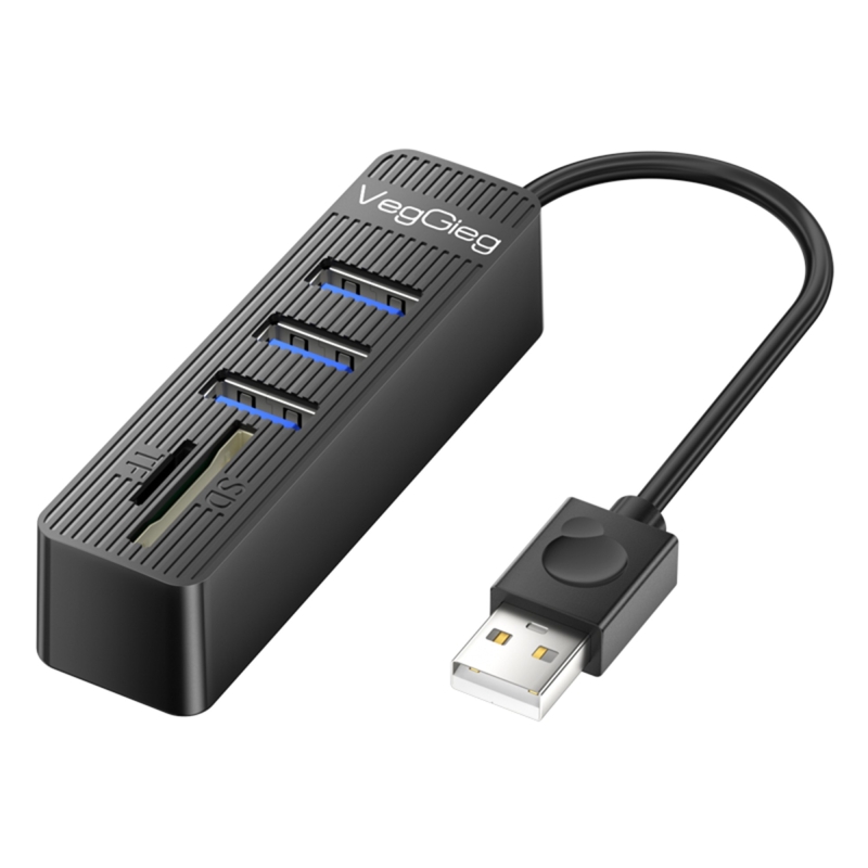 VegGieg USB 2.0 SD - MicroSD Kart Okuyucu ve 3 Port USB Çoklayıcı Hub - 8