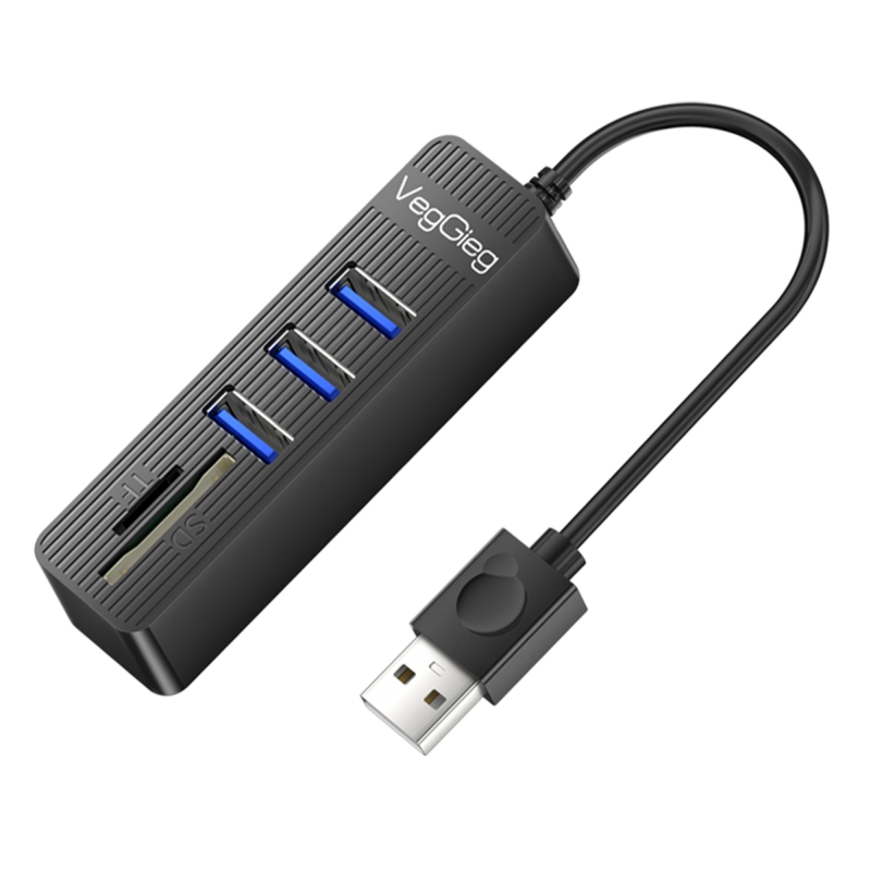 VegGieg USB 2.0 SD - MicroSD Kart Okuyucu ve 3 Port USB Çoklayıcı Hub - 1