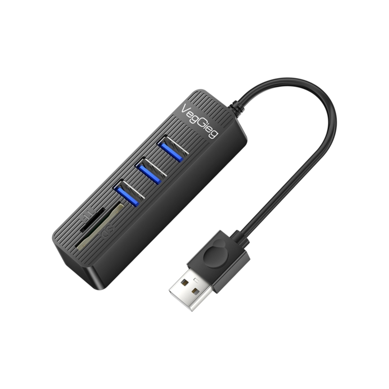 VegGieg USB 2.0 SD - MicroSD Kart Okuyucu ve 3 Port USB Çoklayıcı Hub - 1