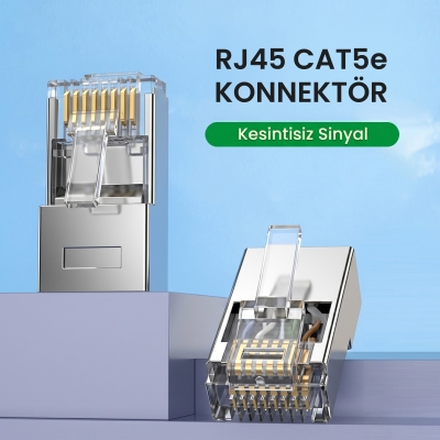 VegGieg Cat5e Metal RJ45 Jack Ethernet Konnektörü Altın Kaplama 102 Adet - 2