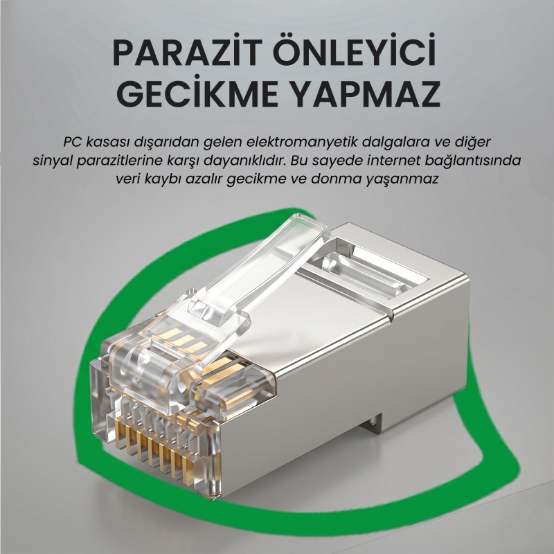 VegGieg Cat5e Metal RJ45 Jack Ethernet Konnektörü Altın Kaplama 102 Adet - 4