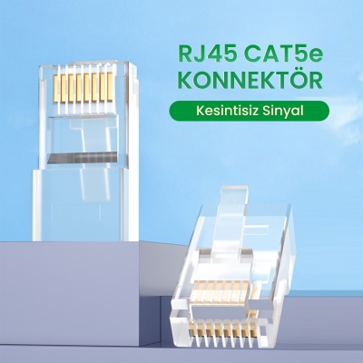 VegGieg Cat5e RJ45 Jack 8P8C Ethernet Konnektörü Altın Kaplama 102 Adet - 2