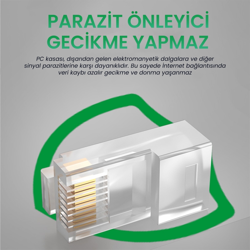 VegGieg Cat5e RJ45 Jack 8P8C Ethernet Konnektörü Altın Kaplama 102 Adet - 4