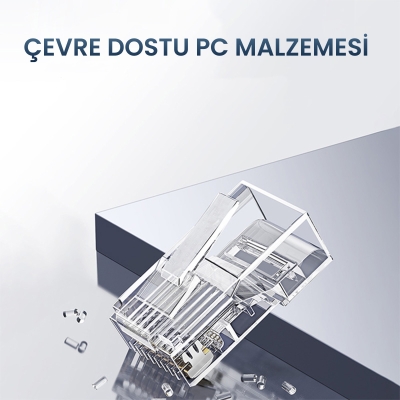 VegGieg CAT5e RJ45 Jack Ethernet Konnektörü Altın Kaplama 100 Adet - 5