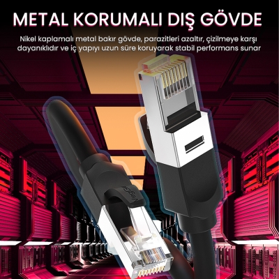 VegGieg Cat6 1000Mbps Gigabit FTP RJ45 Ethernet Ağ Kablosu 20 Metre - 8