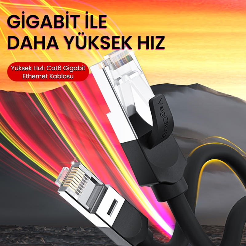 VegGieg Cat6 1000Mbps Gigabit FTP RJ45 Ethernet Ağ Kablosu 20 Metre - 2