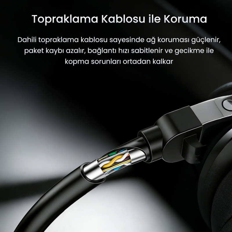 VegGieg Cat6 1000Mbps Gigabit FTP RJ45 Ethernet Ağ Uzatma Kablosu 50CM - 4