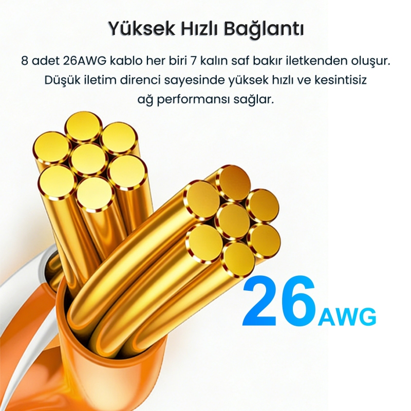 VegGieg Cat6 1000Mbps Gigabit FTP RJ45 Ethernet Ağ Uzatma Kablosu 50CM - 5
