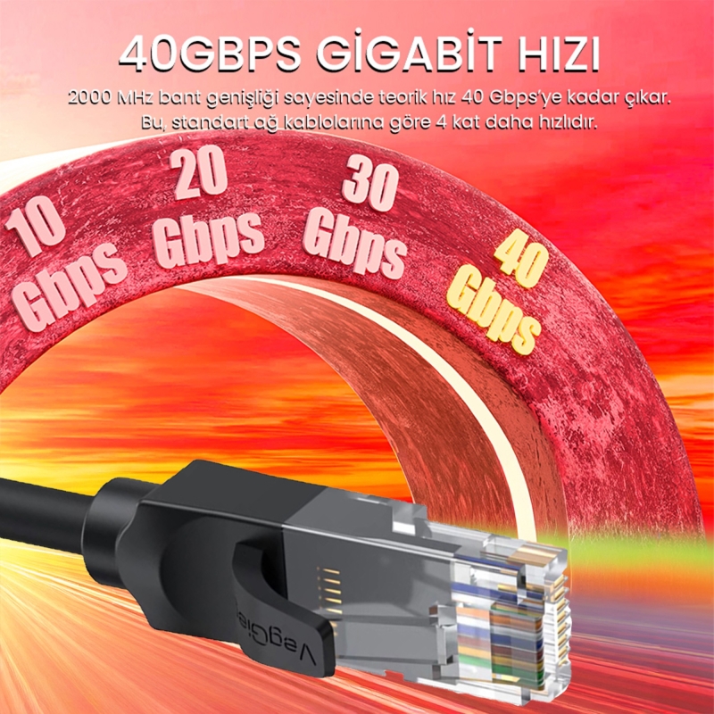 VegGieg CAT6 1000Mbps Gigabit UTP Ethernet Kablosu 3 Metre - 5