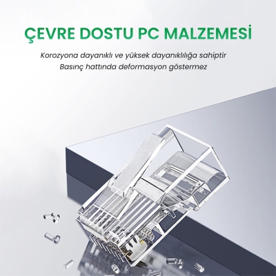 VegGieg Cat6 RJ45 Jack 8P8C Ethernet Konnektörü Altın Kaplama 102 Adet - 5