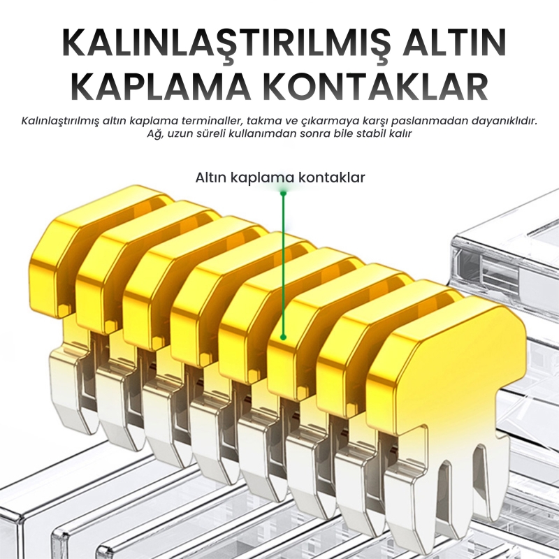 VegGieg Cat6 RJ45 Jack 8P8C Ethernet Konnektörü Altın Kaplama 102 Adet - 3