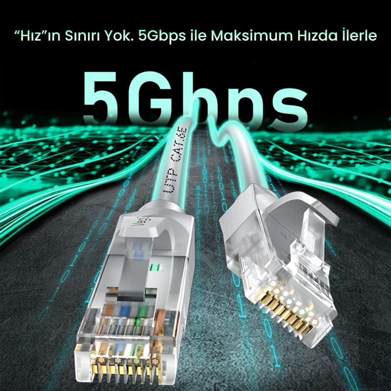 VegGieg CAT6e 1000Mbps UTP RJ45 Gigabit Ethernet Kablosu 1 Metre - 2