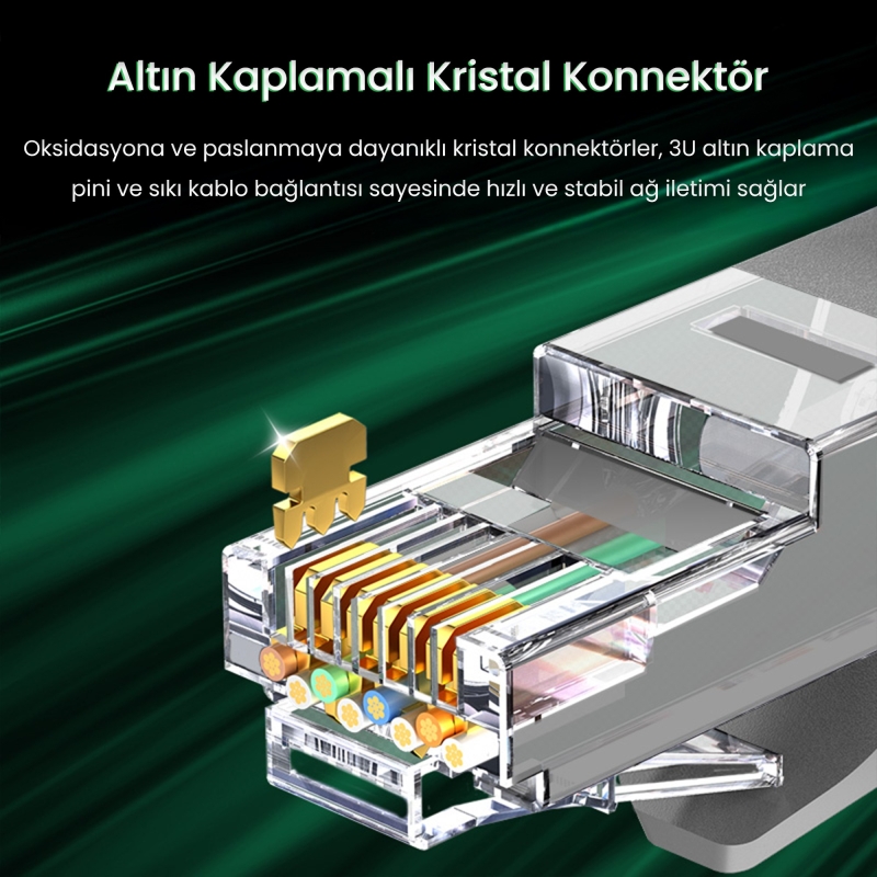 VegGieg CAT6e 1000Mbps UTP RJ45 Gigabit Ethernet Kablosu 15 Metre - 6