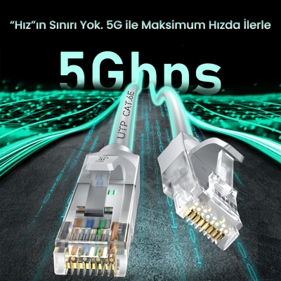 VegGieg CAT6e 1000Mbps UTP RJ45 Gigabit Ethernet Kablosu 5 Metre - 2