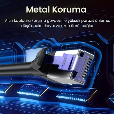 VegGieg CAT7 10Gbps Gigabit 600Mhz FTP RJ45 Ethernet Kablosu 1 Metre - 5