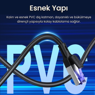 VegGieg CAT7 10Gbps Gigabit 600Mhz FTP RJ45 Ethernet Kablosu 1 Metre - 6