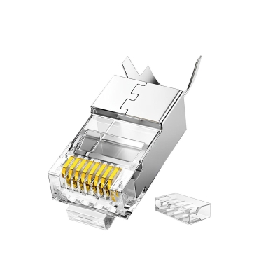 VegGieg Cat7 10 Gigabit Metal RJ45 Ethernet Konnektörü Altın Kaplama Korumalı 25 Adet - VegGieg