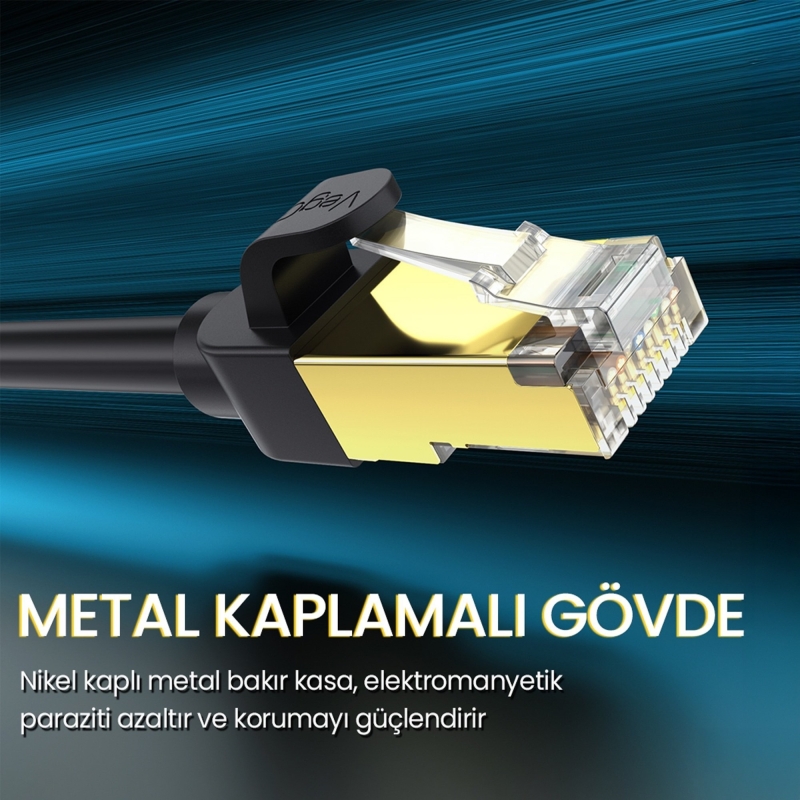VegGieg CAT8 40Gbps 2000Mhz STP RJ45 Ethernet Kablosu 1 Metre - 6
