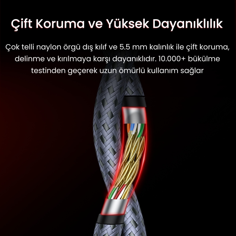 VegGieg CAT8 40Gbps Gigabit FTP 2000Mhz RJ45 Ethernet Ağ Kablosu 2 Metre - 4