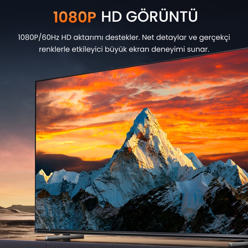 VegGieg DisplayPort (DP) to VGA Full HD 60Hz Görüntü Video Aktarım Kablosu 1.5 Metre - 2