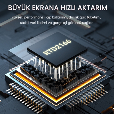 VegGieg DisplayPort (DP) to VGA Full HD 60Hz Görüntü Video Aktarım Kablosu 1.5 Metre - 3