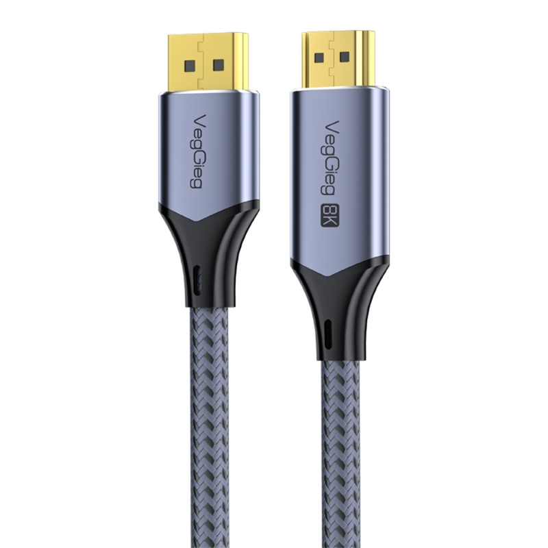 VegGieg DP to HDMI Kablo 8K 60Hz 4K 240Hz HDR 3D 48Gbps Örgülü Displayport to HDMI Kablo 2 Metre - 2