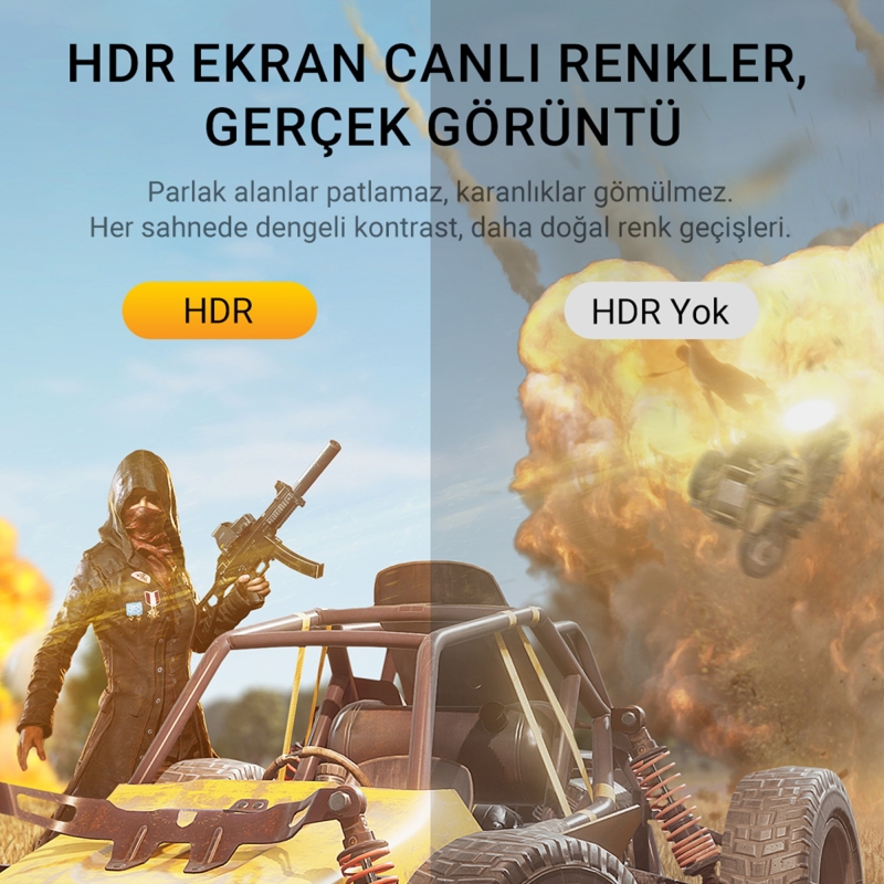Veggieg DP to HDMI Kablo 8K 60Hz 4K 240Hz HDR 3D 48Gbps Örgülü Displayport to HDMI Kablo 2 Metre - 3