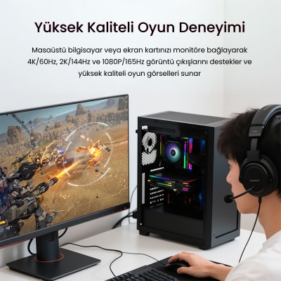 VegGieg DVI 24+1 to HDMI 2K Dönüştürücü Monitör Kablosu 2 Metre - 4