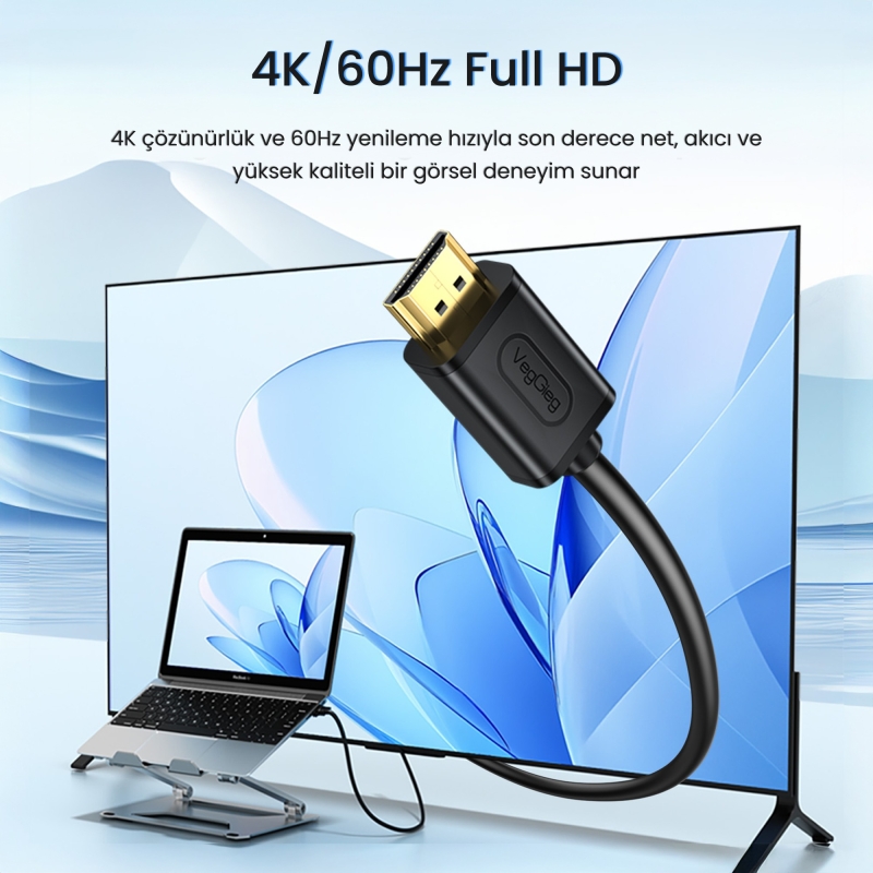 VegGieg DVI 24+1 to HDMI 2K Dönüştürücü Monitör Kablosu 3 Metre - 2