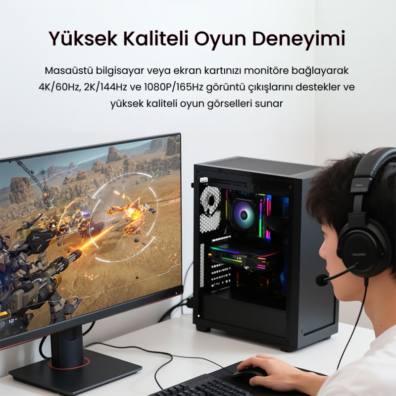 VegGieg DVI 24+1 to HDMI 2K Dönüştürücü Monitör Kablosu 3 Metre - 4