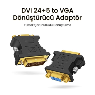 VegGieg DVI 24+5 to VGA Dönüştürücü Çevirici Adaptör - 2