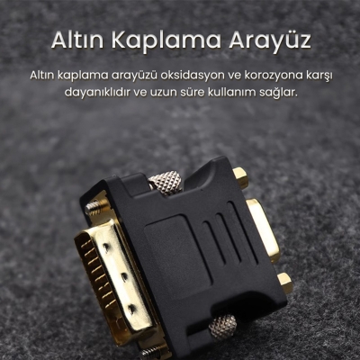VegGieg DVI 24+5 to VGA Dönüştürücü Çevirici Adaptör - 4