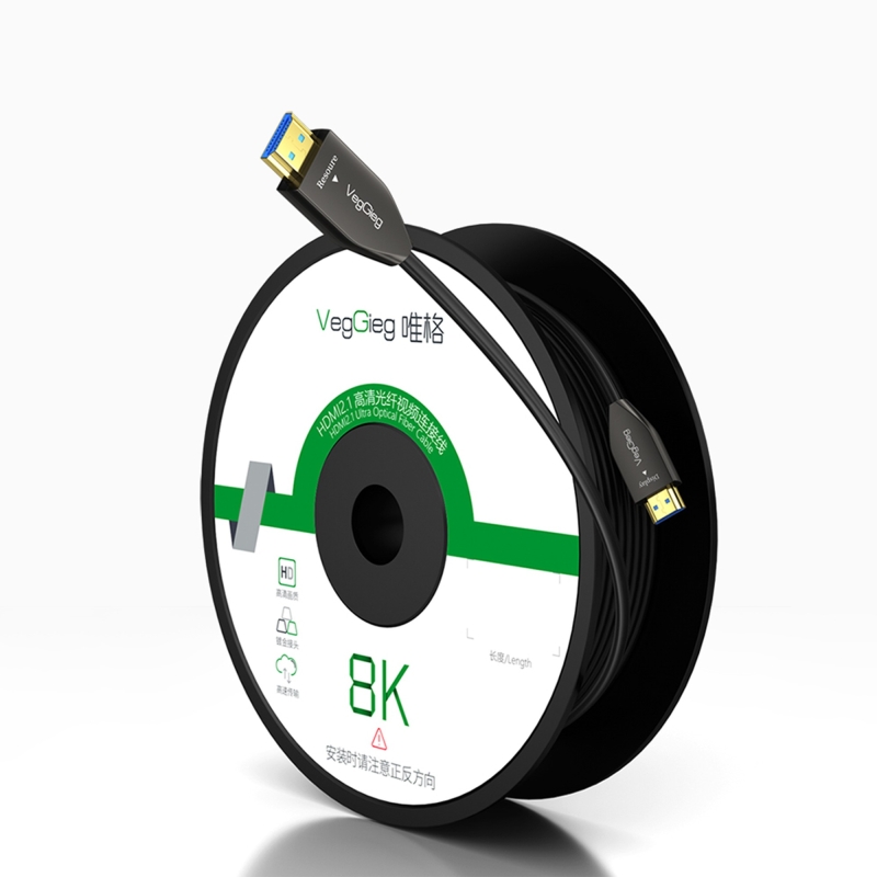 VegGieg 8K/60Hz 4K/120Hz 48Gbps HDR ARC HDCP Fiber Optik HDMI 2.1 Kablo 30 Metre - 10